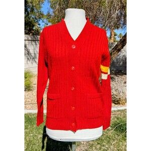 Vintage 1970s Grand Knitwear 100% Acrylic Women's Med Cardigan Sweater EUC